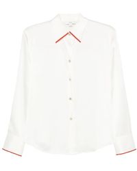 Vince - Collar-Detail Silk Shirt - Lyst