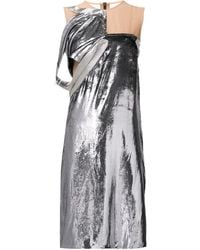 Maison Margiela - Velvet Overlay Knee Length Dress - Lyst