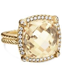 David Yurman - 18Kt Châtelaine Citrine And Diamond Ring (14Mm) - Lyst
