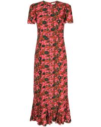 RHODE - Lulani Printed Midi Dress - Lyst