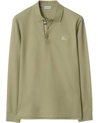 Burberry - Long-Sleeve Cotton Polo Shirt - Lyst