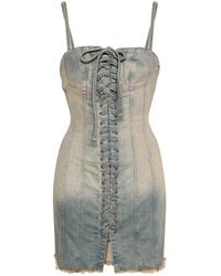 MISBHV - Lara Lace-Up Denim Dress - Lyst
