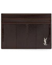 Saint Laurent - Logo-Plaque Card Holder - Lyst