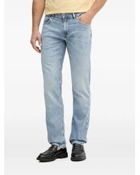 Guess - Logo-Patch Straight-Leg Jeans - Lyst