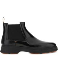 Santoni - Elastic-Panel Leather Boots - Lyst