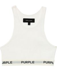 Purple Brand - Cropped-Oberteil mit Logo-Band - Lyst
