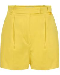 Elisabetta Franchi - Stretch Cotton Shorts With Logo Detail - Lyst