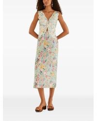 FARM Rio - Rendeira Butterfly-Appliqué Floral-Print Midi Dress - Lyst