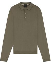 BOSS - Buttoned Long-Sleeve Polo Shirt - Lyst
