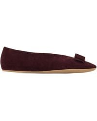 Ferragamo - Vara Leather Ballerina Shoes - Lyst
