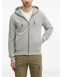Trussardi - Logo-Embroidered Zip-Up Hoodie - Lyst