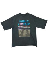 Astrum - Tfu Graphic-Print Raw-Cut T-Shirt - Lyst