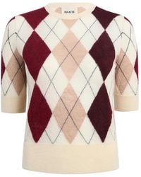 KHAITE - Argyle-Pattern Short-Sleeves Top - Lyst