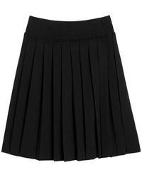 Ami Paris - Midi Pleated Wool Skirt - Lyst