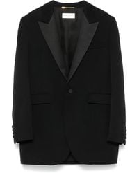 Saint Laurent - Wool Satin Tuxedo Blazer - Lyst