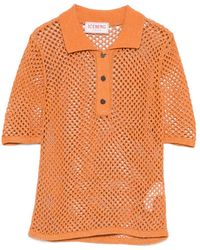 Iceberg - Buttoned Open Knit Polo Shirt - Lyst