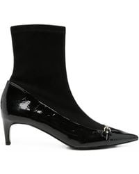 Roberto Del Carlo - Patent-Finish Buckled Ankle Boots - Lyst