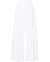 Sportmax - Wide-Leg Cotton Trousers - Lyst