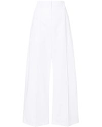 Sportmax - Wide-Leg Cotton Trousers - Lyst