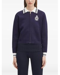 Sporty & Rich - Cardigan Zippé À Patch Logo - Lyst