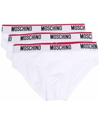 Moschino - Logo-waistband Three-pack Briefs - Lyst