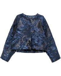 Susanne Bommer - Jacquard-Effect Cropped Jacket - Lyst