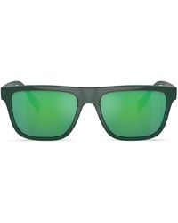 Burberry - Logo-print Rectangle-frame Sunglasses - Lyst