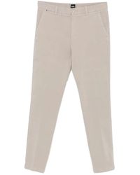 BOSS - Stretch Twill Trousers - Lyst