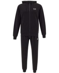 EA7 - Logo-Print Cotton Tracksuit - Lyst