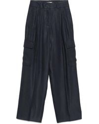 Peserico - Wide-Leg Relaxed-Fit Pants With Cargo Pockets - Lyst
