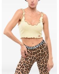 DSquared² - Ribbed Lettuce-Trim Crop Top - Lyst