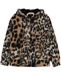N°21 - Leopard-Print Hooded Jacket - Lyst