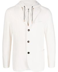 Eleventy - Blazer Monopetto Con Cappuccio - Lyst