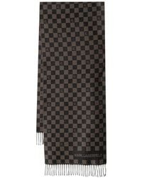 KARL LAGERFELD - Intarsien-Schal Mit Schachbrettmuster - Lyst