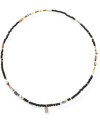 Paul Smith - Beaded Logo-Plaque Necklace - Lyst