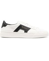 Santoni - Leather Low-Top Sneakers - Lyst