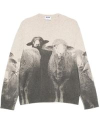 Moschino - Sheep-Print Crewneck Sweater - Lyst