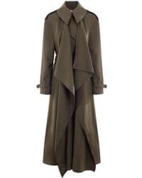 Alexander McQueen - Draped Belted Trench Coat - Lyst