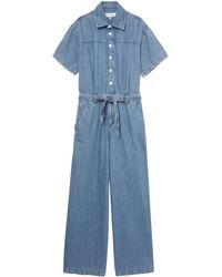 Rag & Bone - Belted Denim Jumpsuit - Lyst