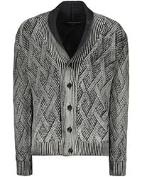 Moorer - Lelio-Ltc Vest Met Diamantvormig Patroon - Lyst