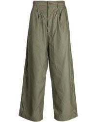 Comme des Garçons - Pleated Cotton Cropped Trousers - Lyst