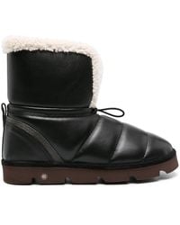 Brunello Cucinelli - Leather Boot With Shearling Lining And Shiny Details - Lyst