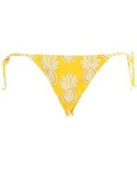 La DoubleJ - Pineapple-Print Bikini Bottoms - Lyst