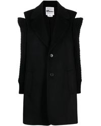 Noir Kei Ninomiya - Cold-shoulder Single-breasted Coat - Lyst