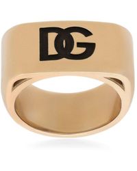Dolce & Gabbana - Dg Engraved-logo Ring - Lyst