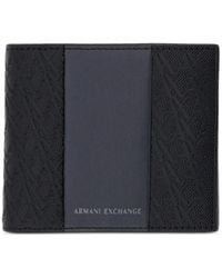ARMANI EXCHANGE - Monogram-Pattern Bifold Wallet - Lyst