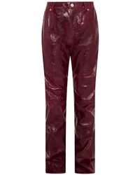 Martine Rose - Patent-Effect Faux-Leather Trousers - Lyst