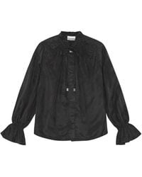 Ganni - Ruffled-Collar Blouse - Lyst