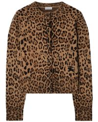 Burberry - Wollen Kasjmier Vest Met Luipaard-Jacquard - Lyst