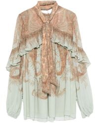 Zimmermann - Paisley-Print Ruffled-Detail Blouse - Lyst